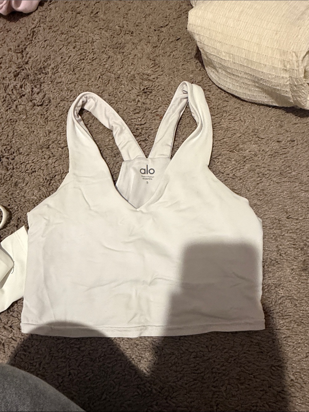 Alo White Racerback Sports Tank
